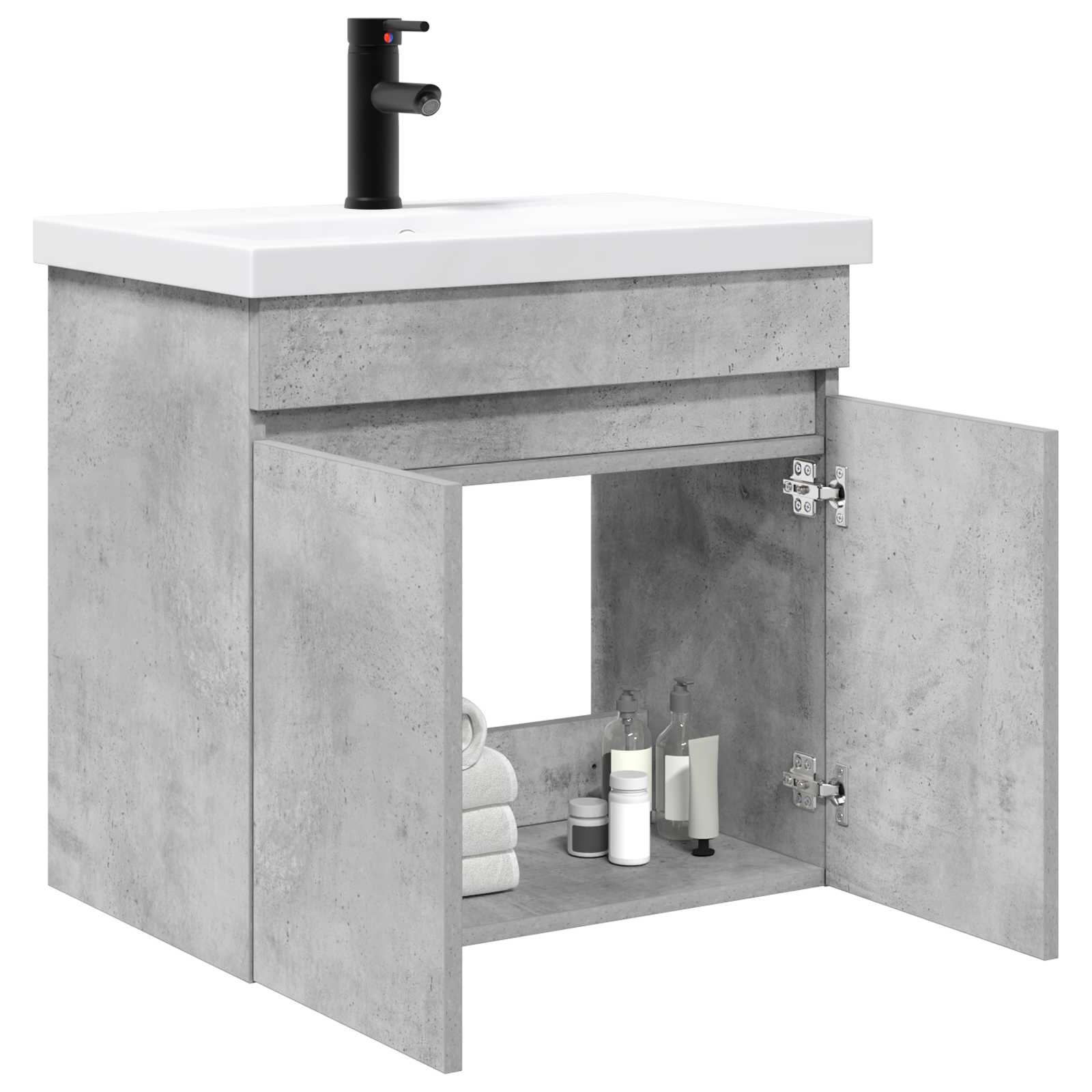 Mobile bagno con rubinetto Grigio Cemento 61 x 40 x 74,5 cm | homemem39