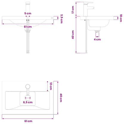 Mobile bagno con rubinetto Legno antico 61 x 40 x 74,5 cm