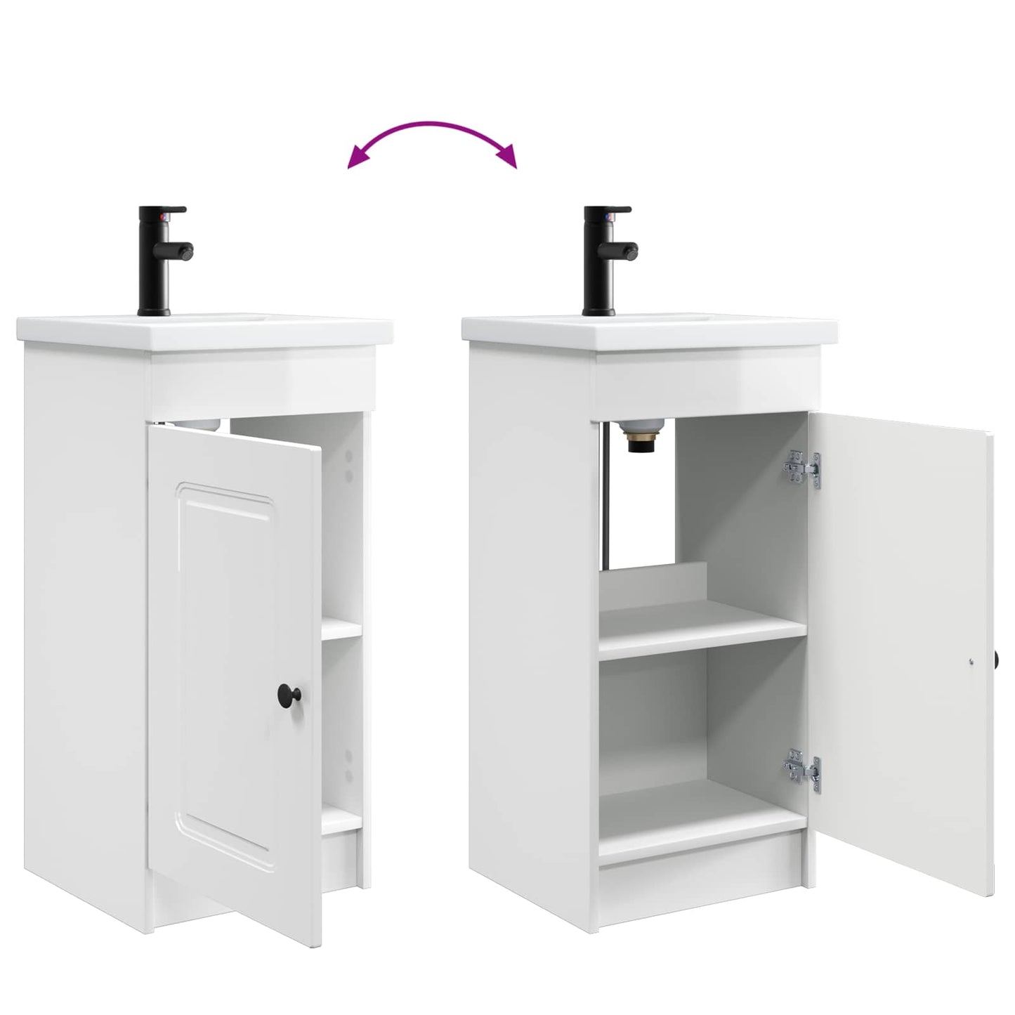 Mobile da bagno con lavabo Bianco Lucido 42 x 40 x 84,5 cm | homemem39