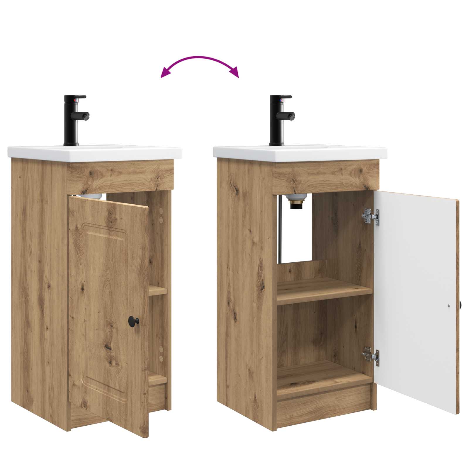 Mobile da bagno con lavabo Rovere Artigianale 42 x 40 x 84,5 cm | homemem39