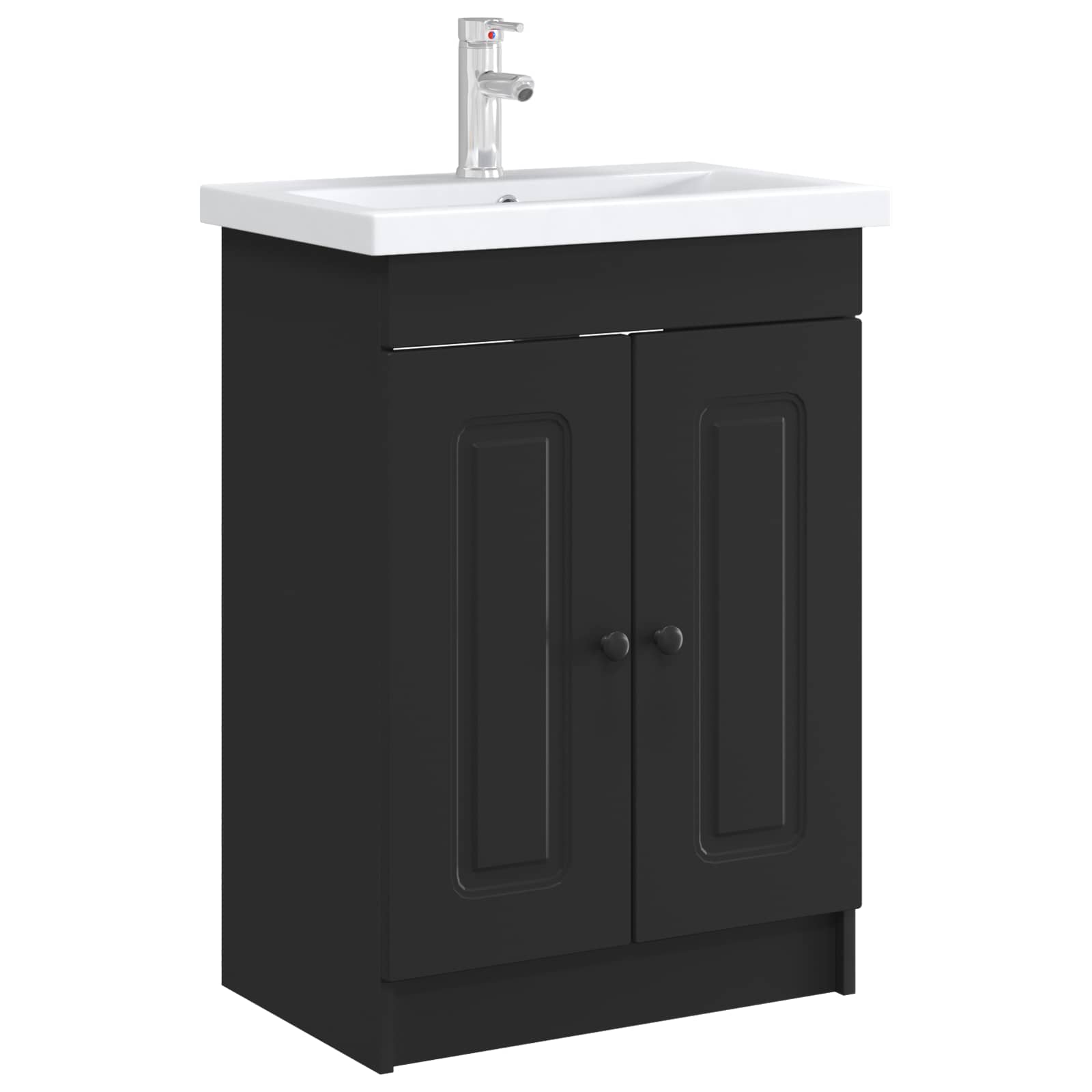 Mobiletto da bagno sotto il lavello Nero 56 x 37,5 x 81 cm | homemem39