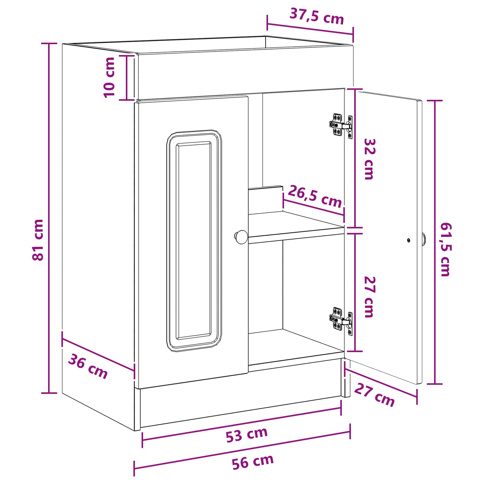 Mobiletto da bagno sotto il lavello Bianco Lucido | homemem39