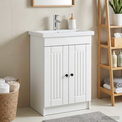 Mobiletto da bagno sotto il lavello Bianco 56 x 37,5 x 81 cm | homemem39