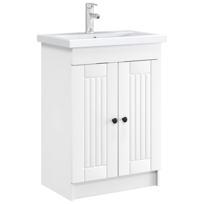 Mobiletto da bagno sotto il lavello Bianco 56 x 37,5 x 81 cm | homemem39