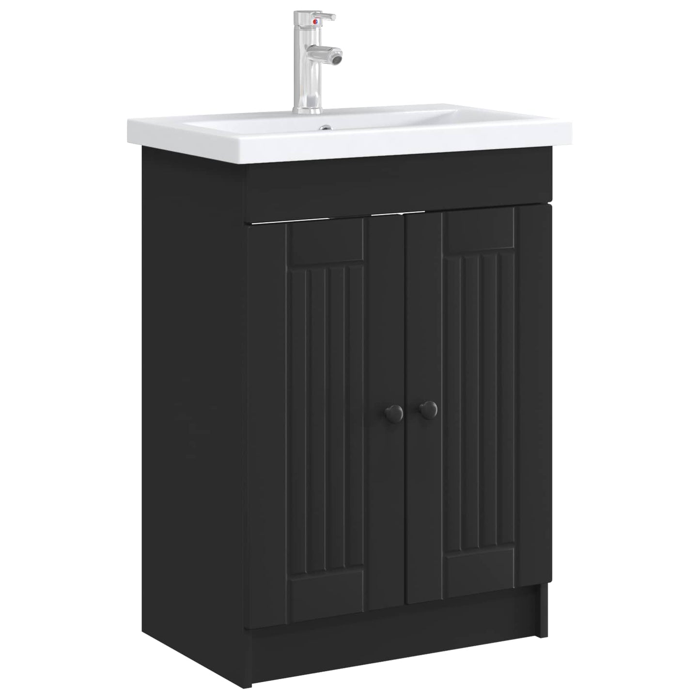 Mobiletto da bagno sotto il lavello Nero 56 x 37,5 x 81 cm | homemem39