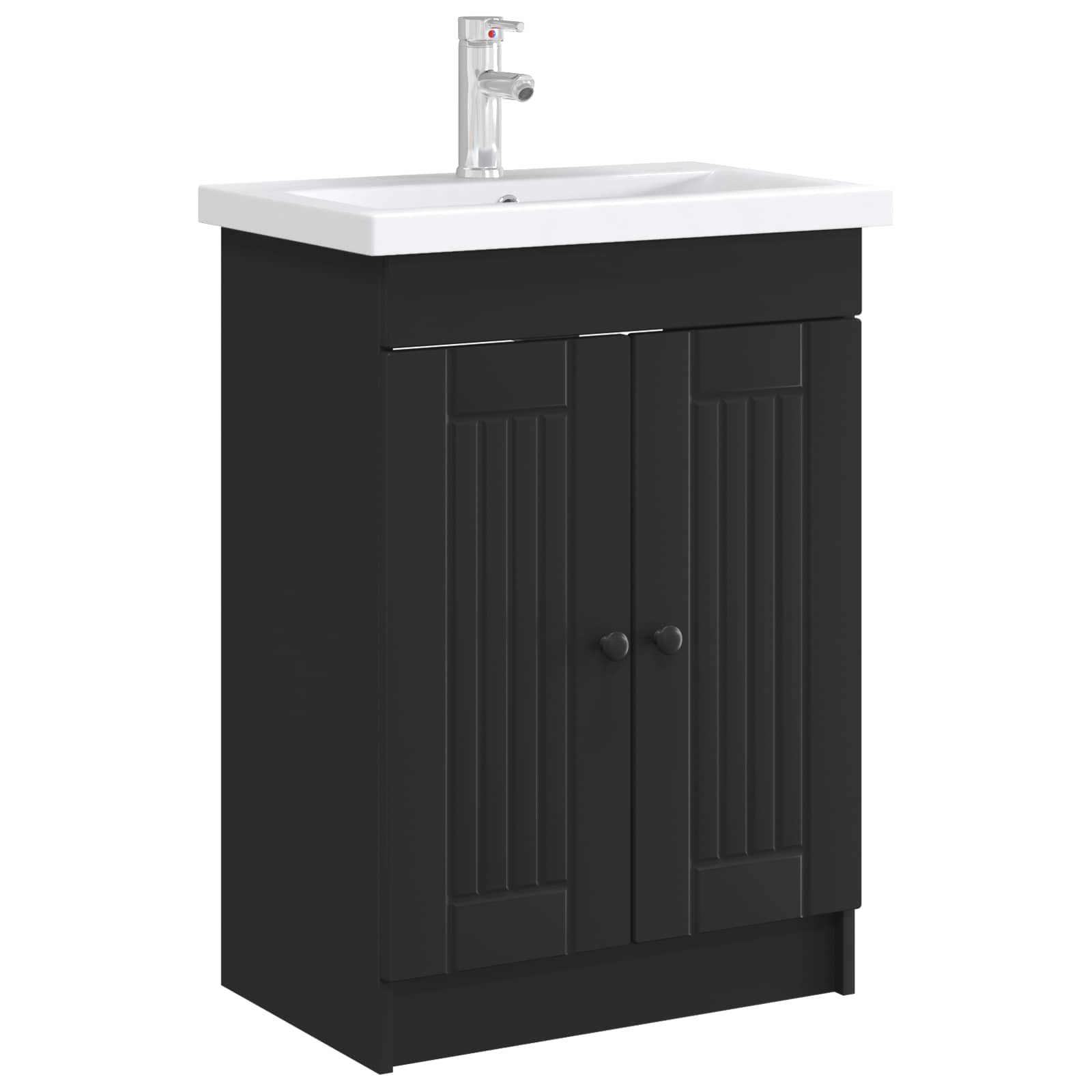 Mobiletto da bagno sotto il lavello Nero 56 x 37,5 x 81 cm | homemem39