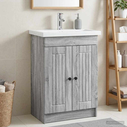 Mobiletto da bagno sotto il lavello Sonoma grigio | homemem39