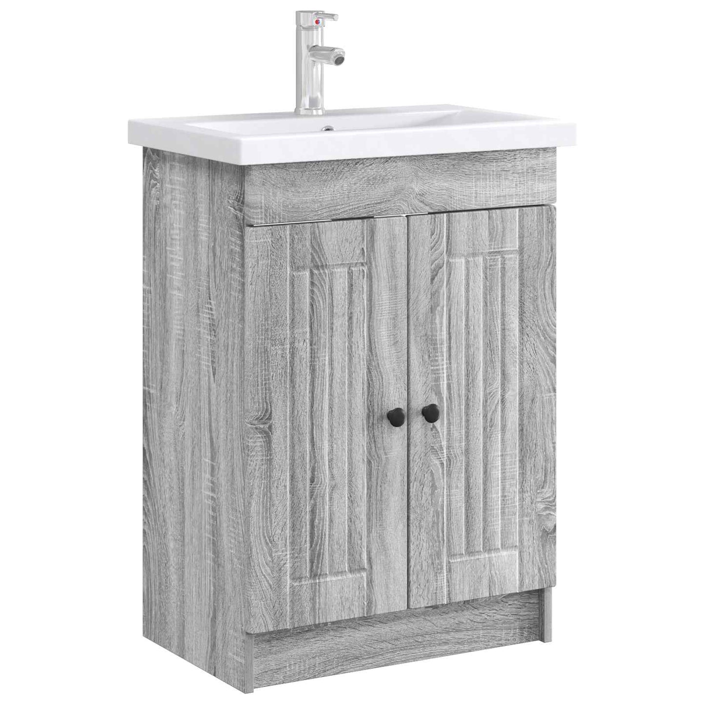 Mobiletto da bagno sotto il lavello Sonoma grigio | homemem39