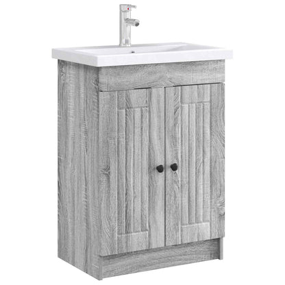 Mobiletto da bagno sotto il lavello Sonoma grigio | homemem39
