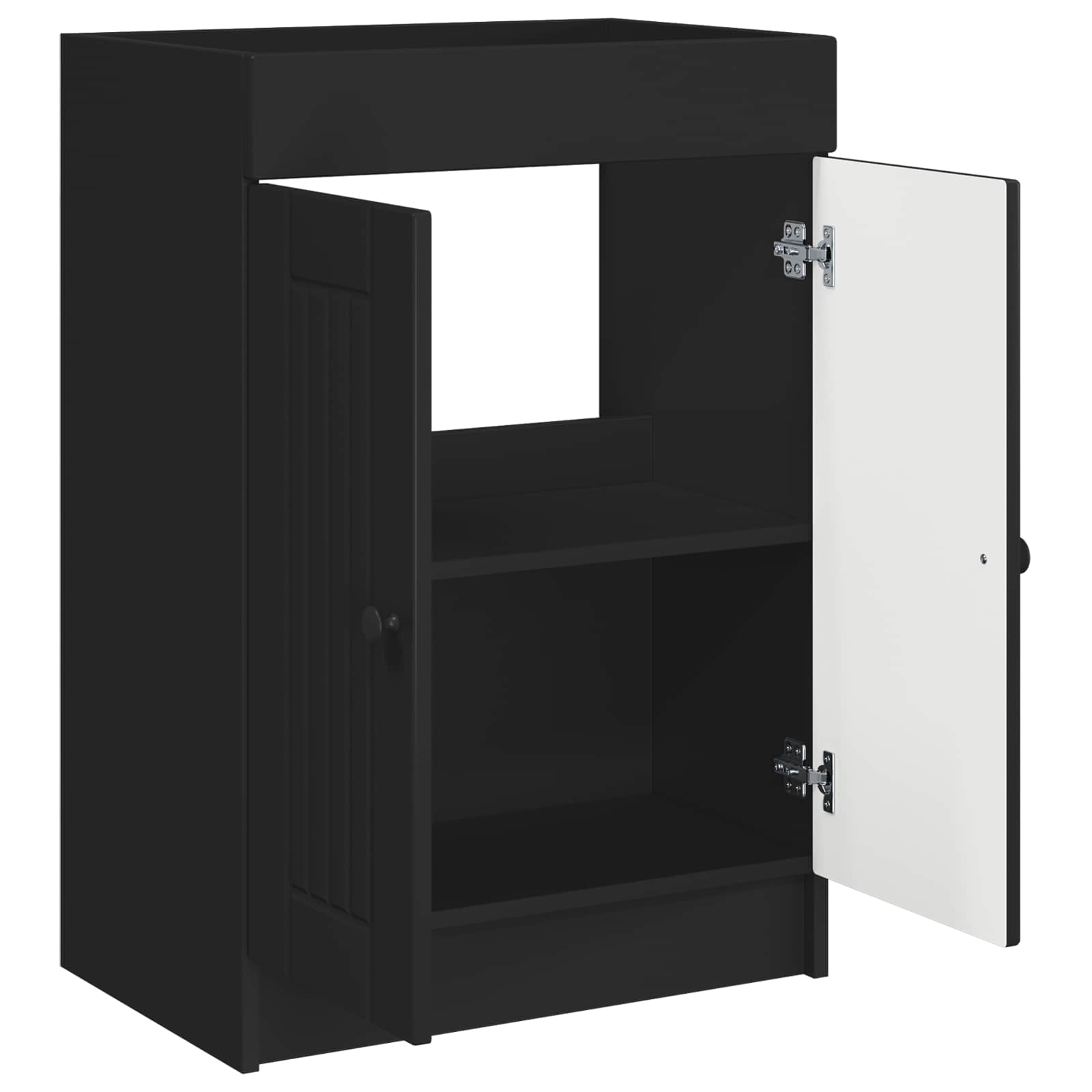 Mobiletto da bagno sotto il lavello Nero 78,5 x 37,5 x 81 cm | homemem39