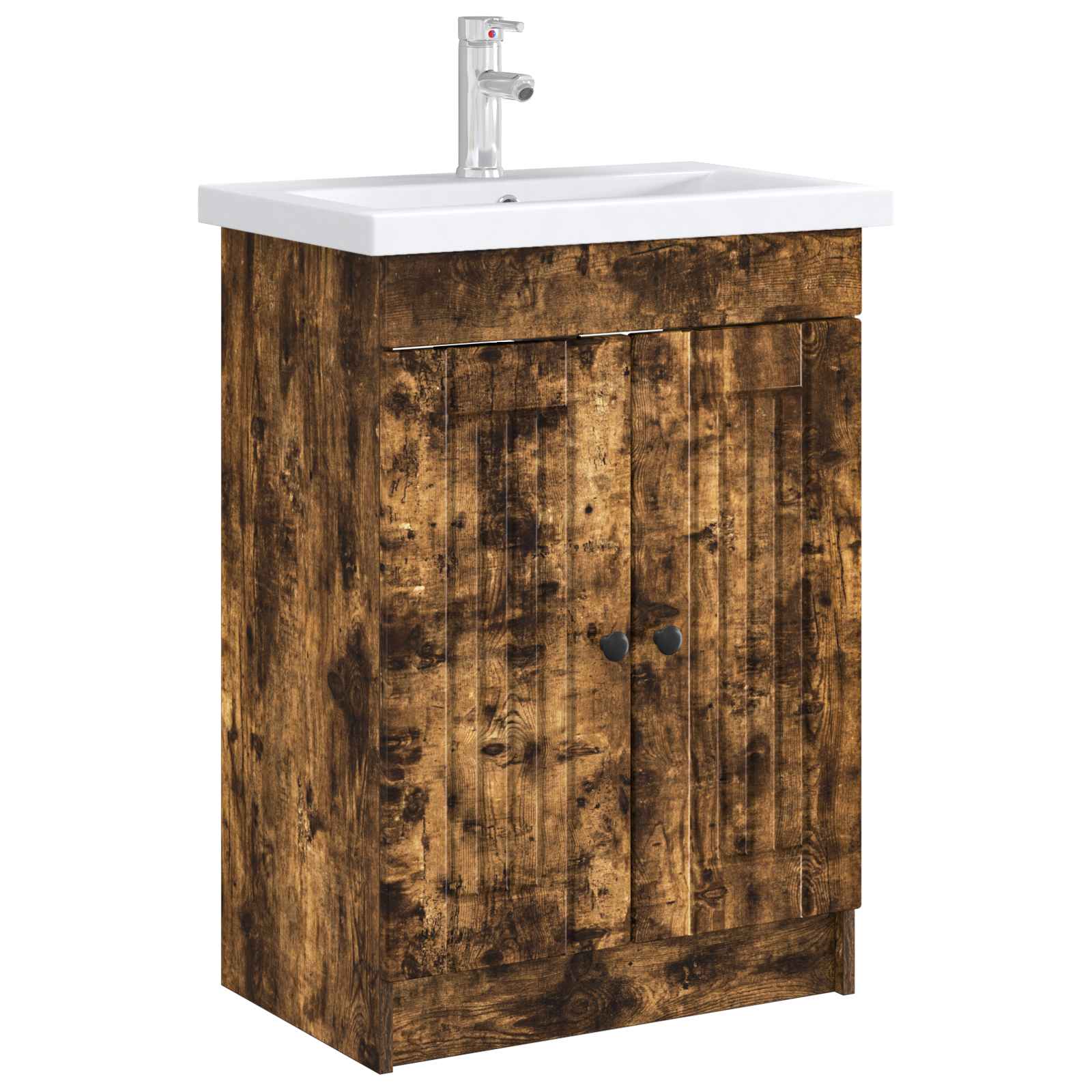 Mobiletto da bagno sotto il lavello Rovere Fumo | homemem39
