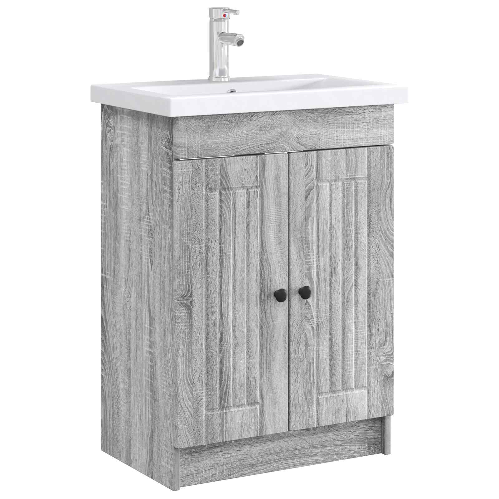 Mobiletto da bagno sotto il lavello Sonoma grigio | homemem39