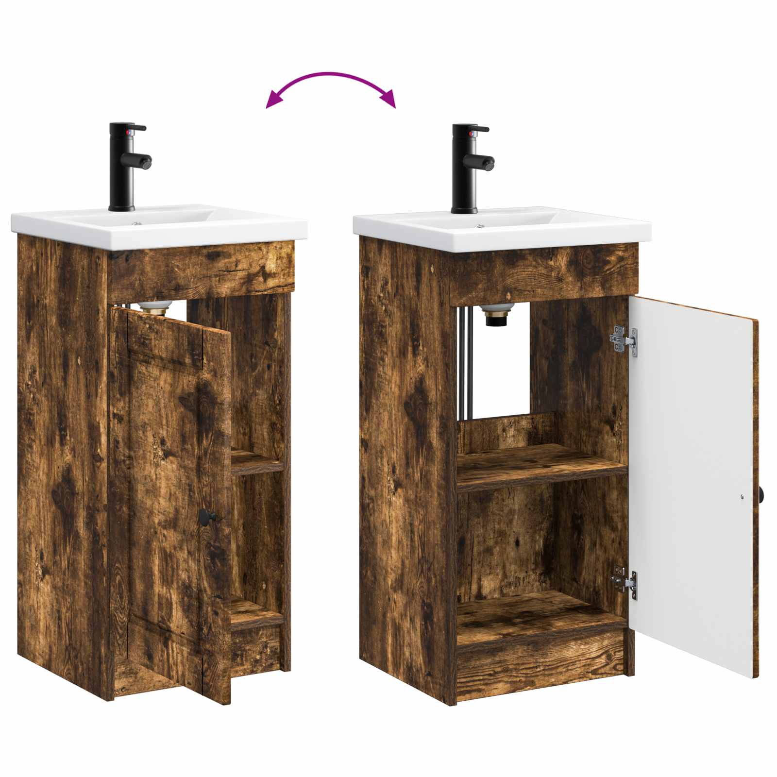 Mobile da bagno con lavabo Rovere Fumo 42 x 40 x 84,5 cm | homemem39