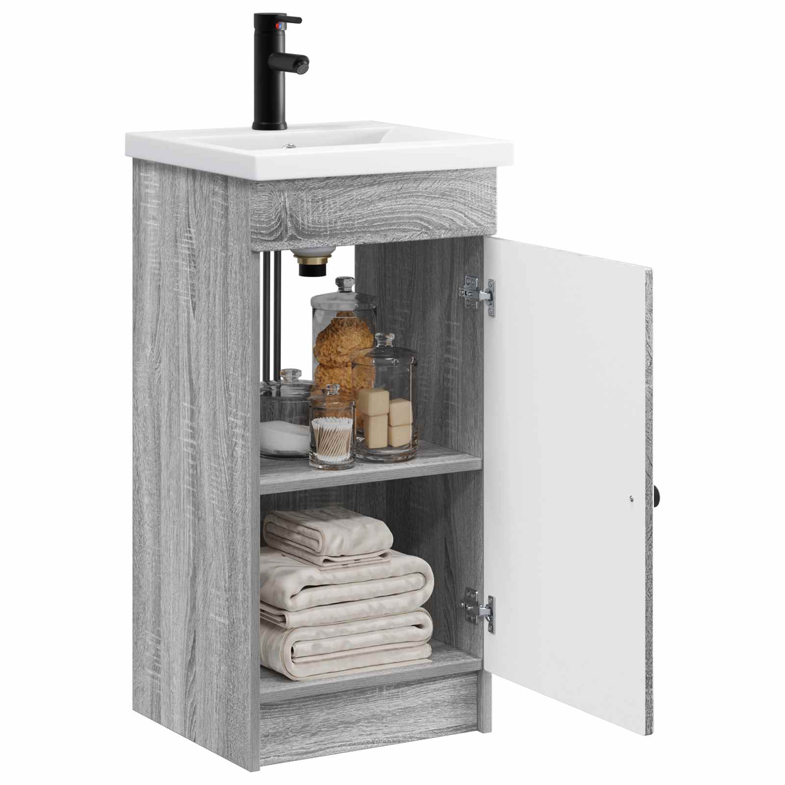 Mobile da bagno con lavabo Sonoma grigio 42 x 40 x 84,5 cm | homemem39