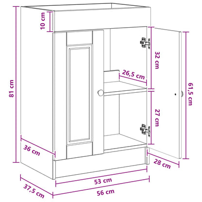 Mobiletto da bagno sotto il lavello Bianco 56 x 37,5 x 81 cm | homemem39