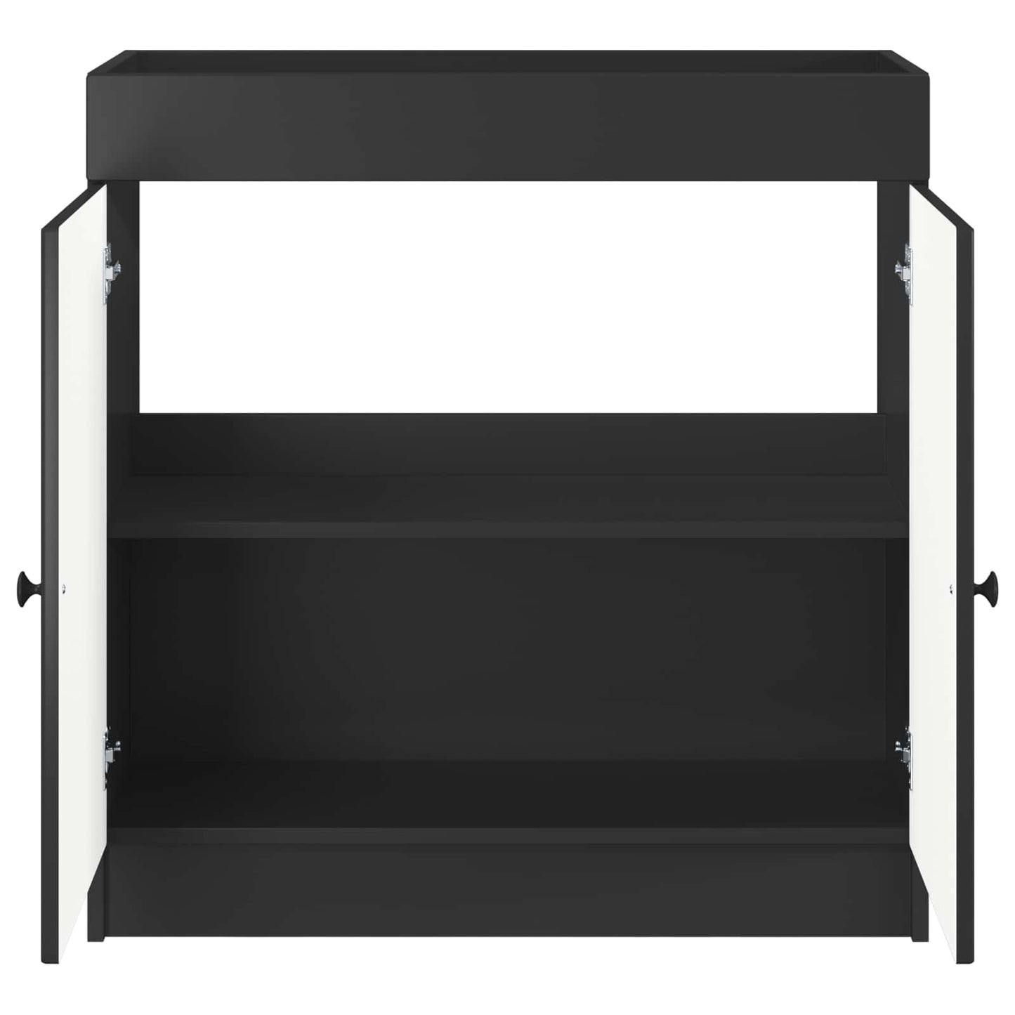 Mobiletto da bagno sotto il lavello Nero 56 x 37,5 x 81 cm | homemem39