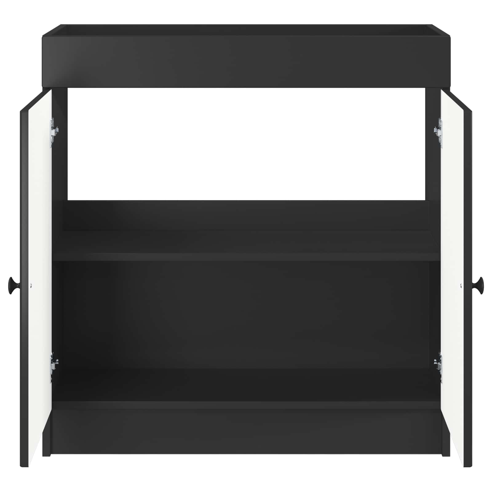 Mobiletto da bagno sotto il lavello Nero 56 x 37,5 x 81 cm | homemem39