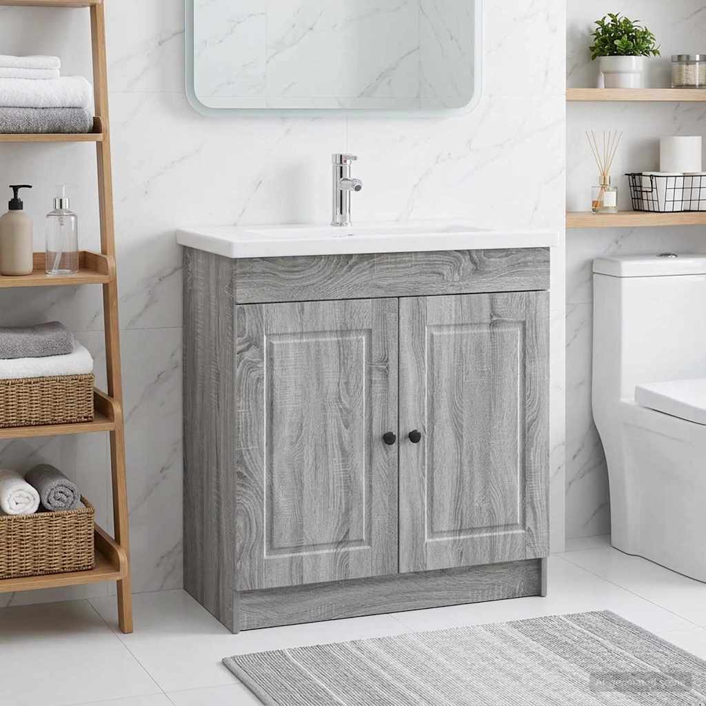 Mobiletto da bagno sotto il lavello Sonoma grigio