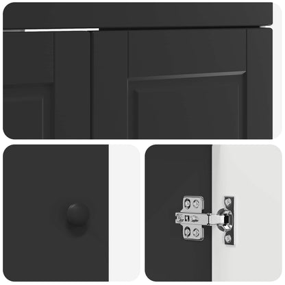 Mobiletto da bagno sotto il lavello Nero 78,5 x 37,5 x 81 cm | homemem39