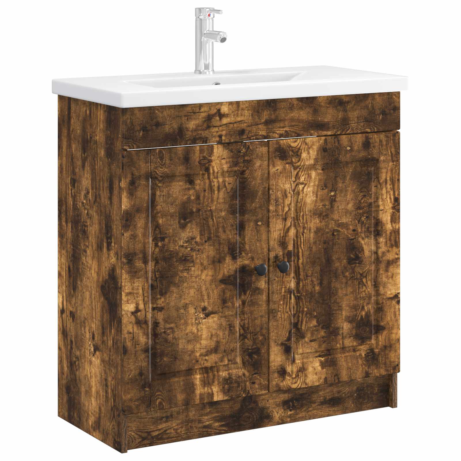 Mobiletto da bagno sotto il lavello Rovere Fumo | homemem39