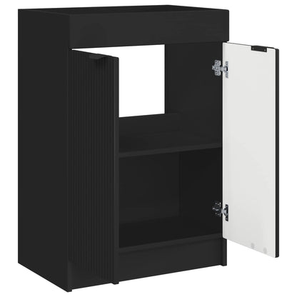 Mobiletto da bagno sotto il lavello Nero 56 x 37,5 x 81 cm | homemem39