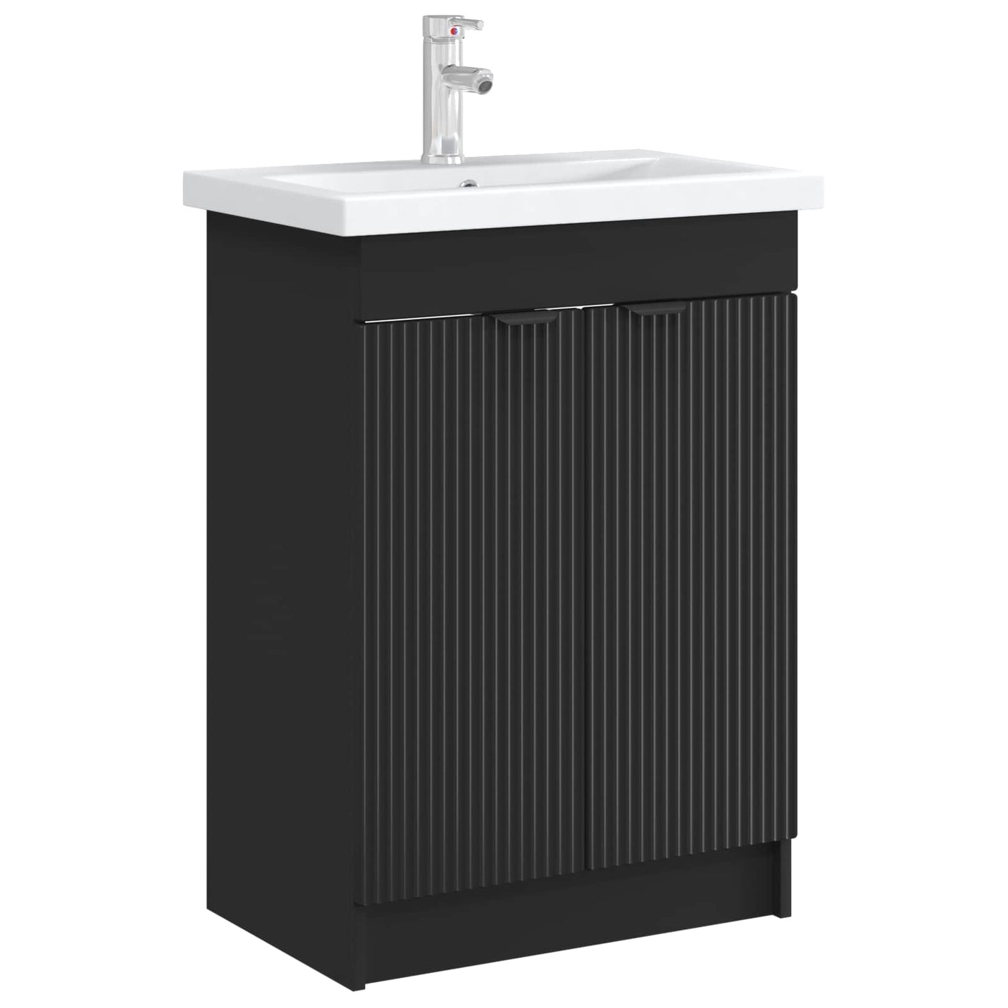 Mobiletto da bagno sotto il lavello Nero 56 x 37,5 x 81 cm | homemem39