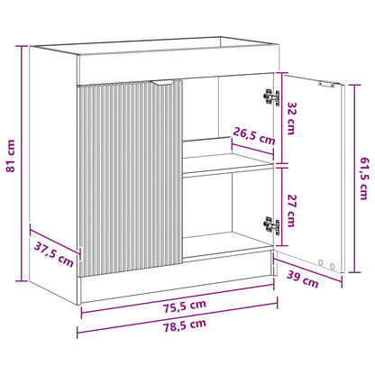 Mobiletto da bagno sotto il lavello Nero 78,5 x 37,5 x 81 cm | homemem39