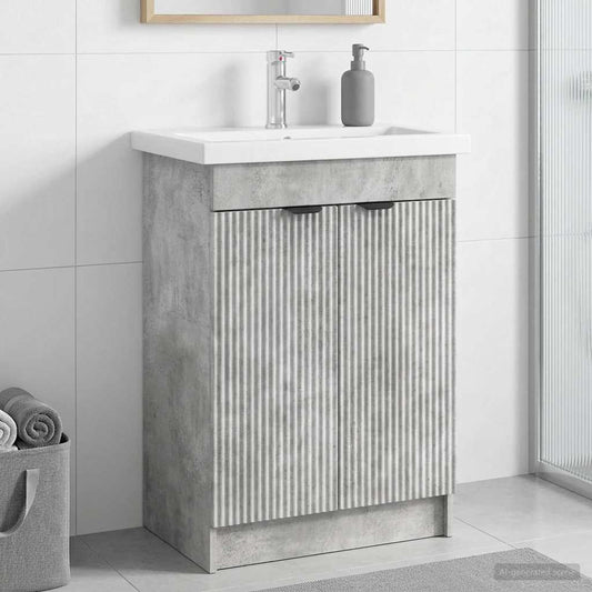 Mobiletto da bagno sotto il lavello Grigio Cemento | homemem39