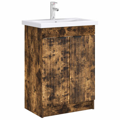 Mobiletto da bagno sotto il lavello Rovere Fumo | homemem39