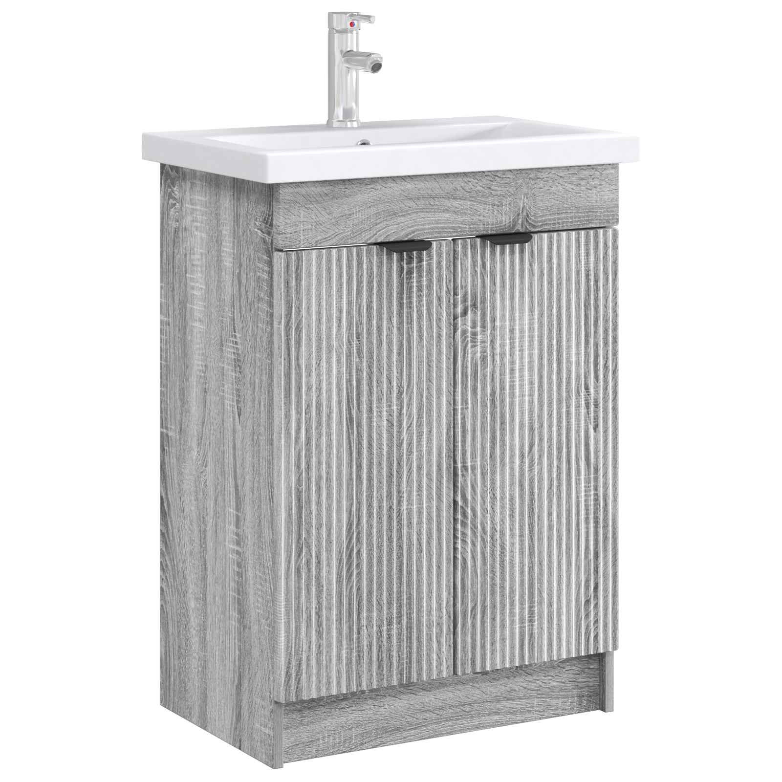 Mobiletto da bagno sotto il lavello Sonoma grigio | homemem39