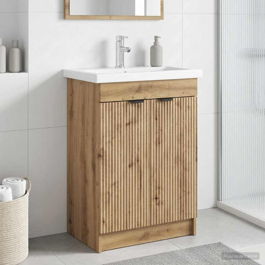 Mobiletto da bagno sotto il lavello Rovere Artigianale - homemem39