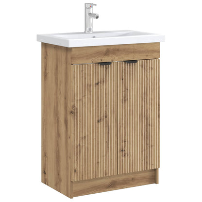 Mobiletto da bagno sotto il lavello Rovere Artigianale