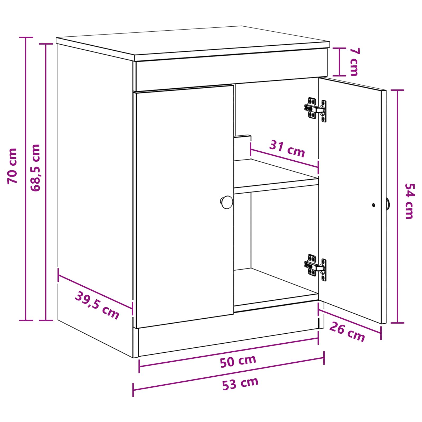 Mobile da Bagno Rovere Fumo 54 x 41 x 70 cm | homemem39