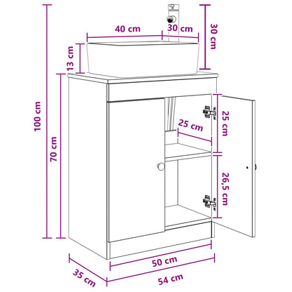 Mobile da bagno con lavabo Nero 54 x 35 x 83 cm | homemem39