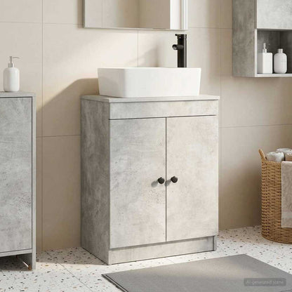 Mobile da bagno con lavabo Grigio Cemento 54 x 35 x 83 cm | homemem39