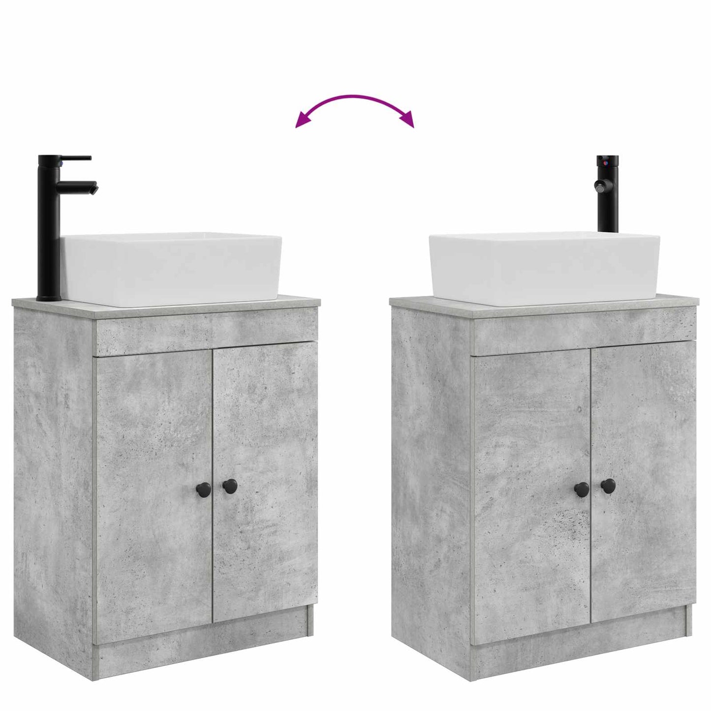 Mobile da bagno con lavabo Grigio Cemento 54 x 35 x 83 cm | homemem39