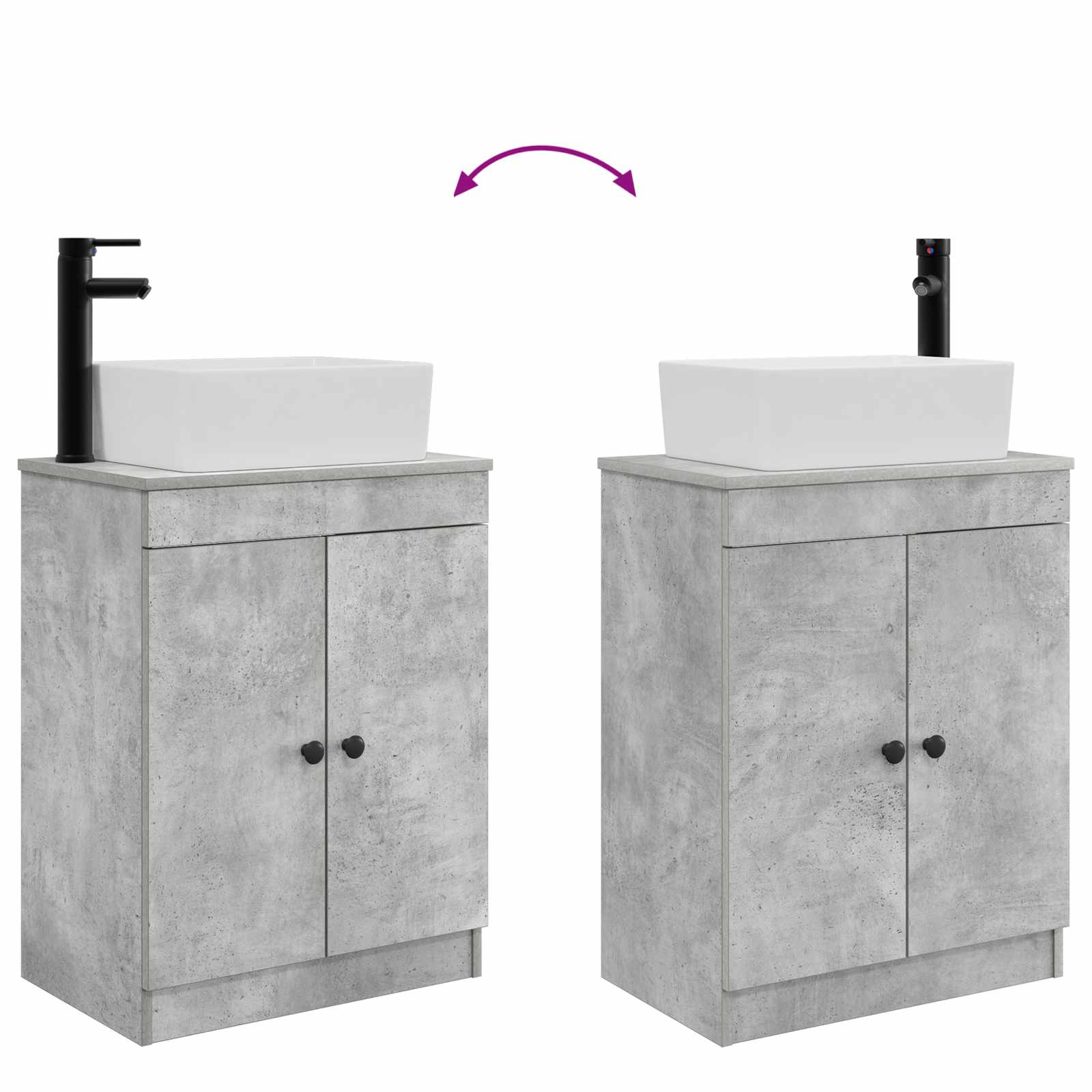 Mobile da bagno con lavabo Grigio Cemento 54 x 35 x 83 cm | homemem39