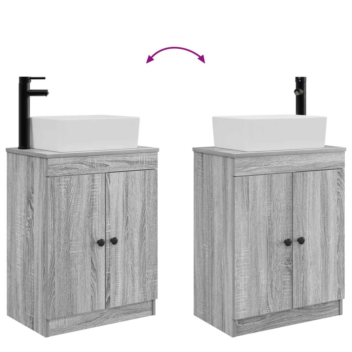 Mobile da bagno con lavabo Sonoma grigio 54 x 35 x 83 cm | homemem39