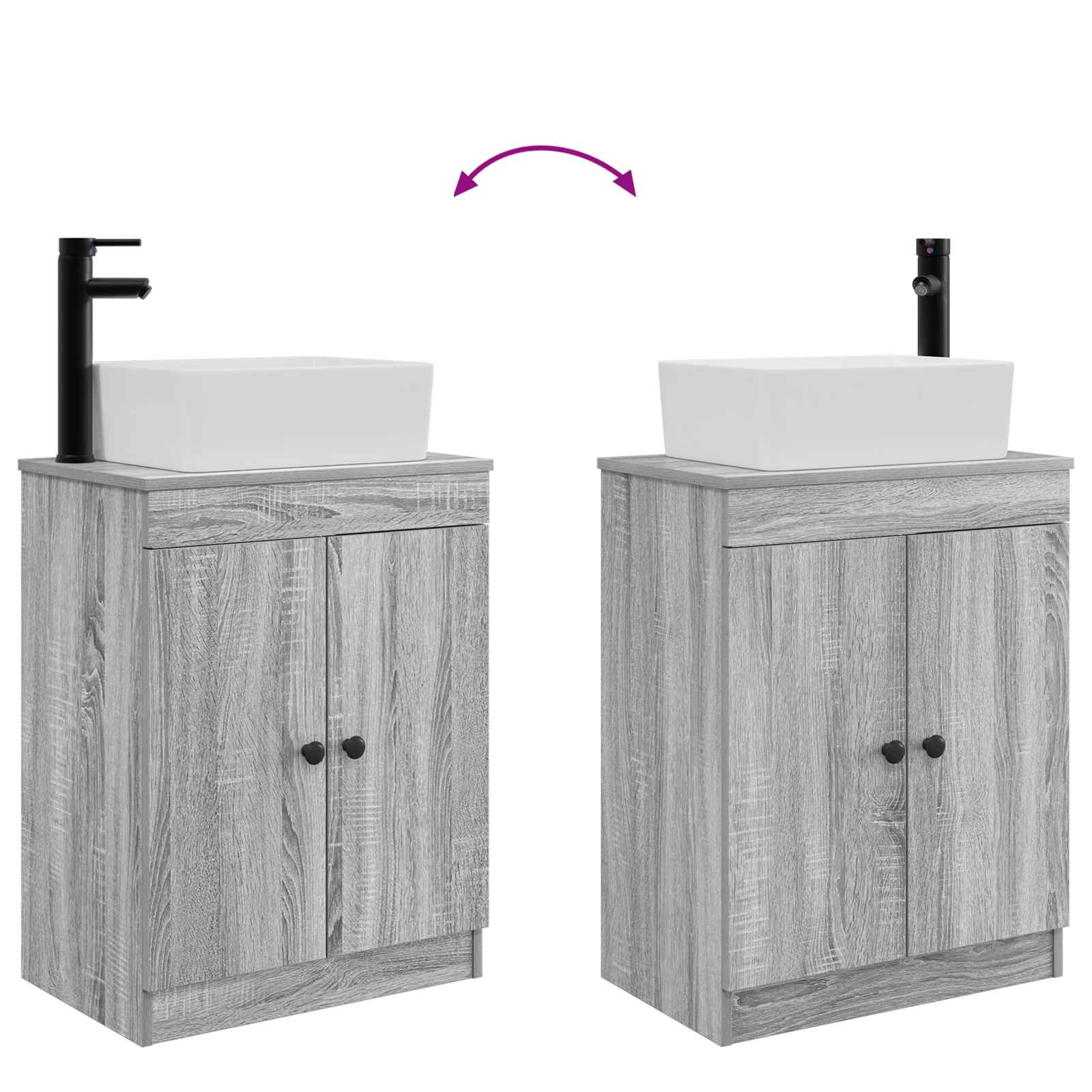 Mobile da bagno con lavabo Sonoma grigio 54 x 35 x 83 cm | homemem39