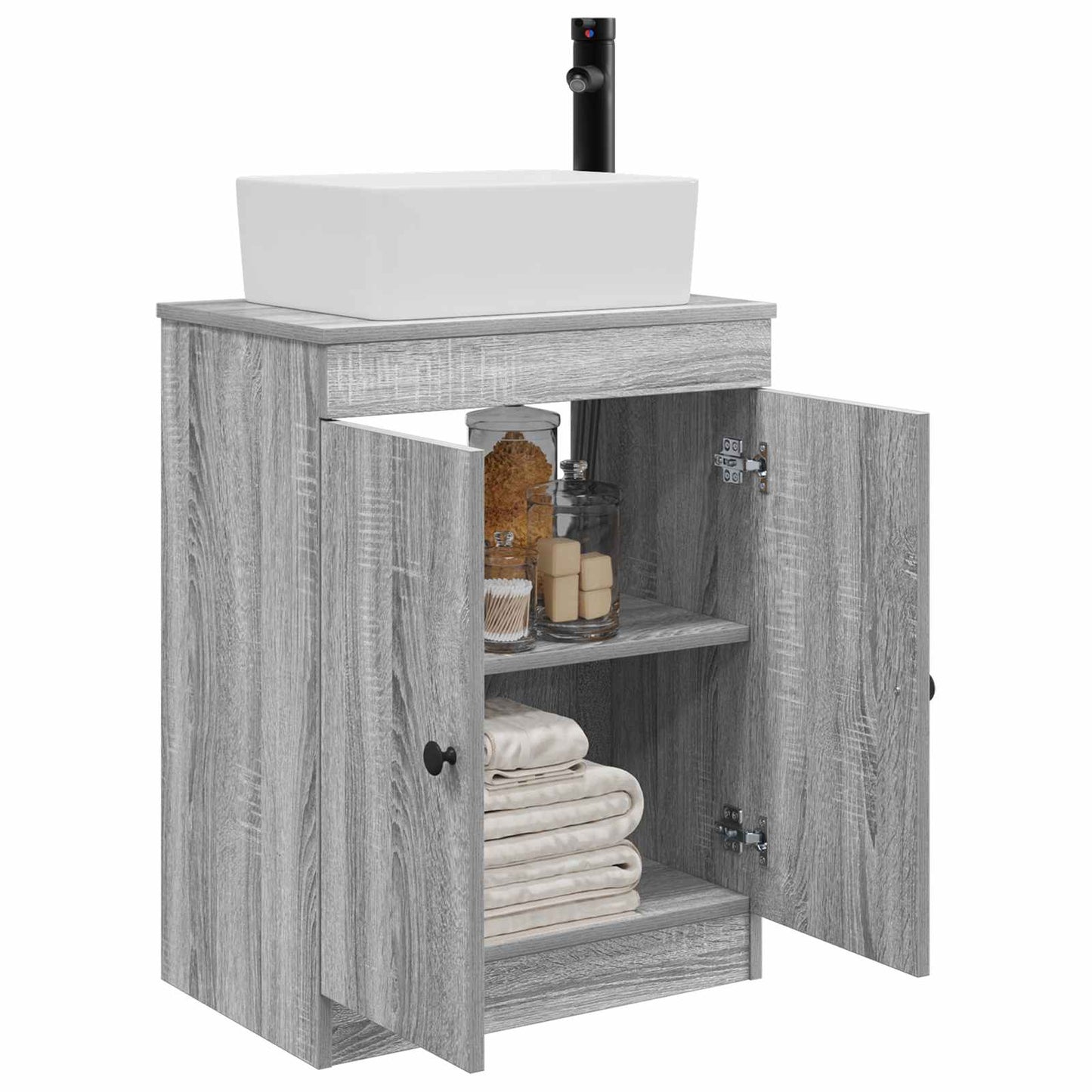 Mobile da bagno con lavabo Sonoma grigio 54 x 35 x 83 cm