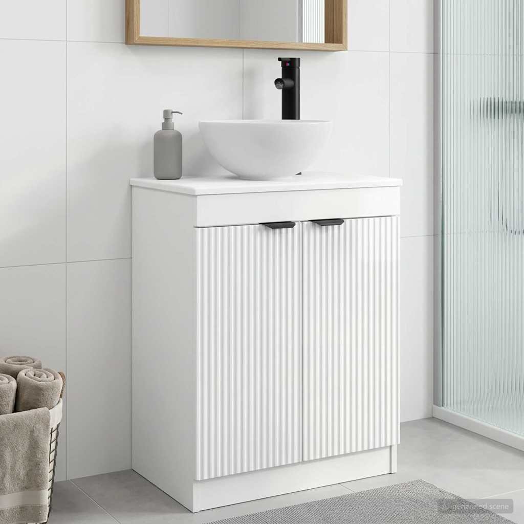 Mobile da bagno con lavabo Bianco Lucido 54 x 35 x 83 cm | homemem39