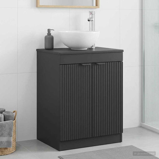 Mobile da Bagno Nero 54 x 41 x 70 cm Legno ingegnerizzato | homemem39