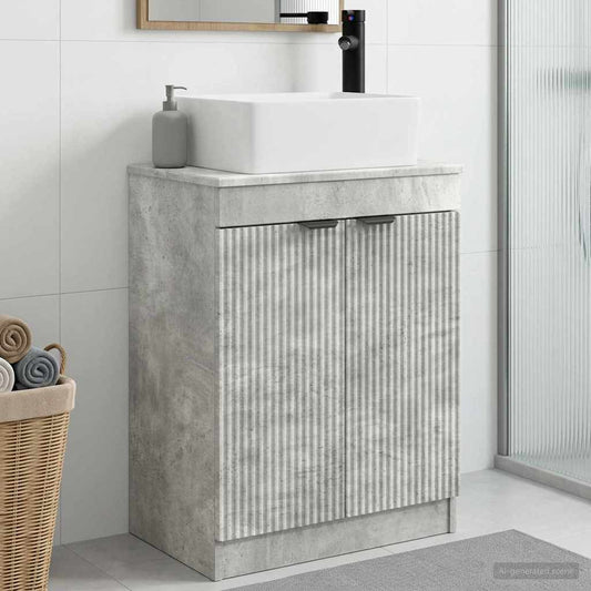 Mobile da bagno con lavabo Grigio Cemento 54 x 35 x 83 cm