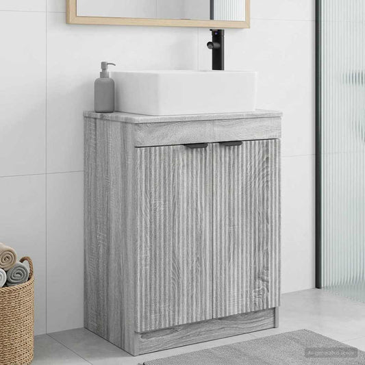Mobile da bagno con lavabo Sonoma grigio 54 x 35 x 83 cm