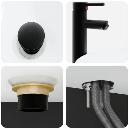 Lavabo da Parete Nero 40 x 35 x 39 cm Legno ingegnerizzato | homemem39