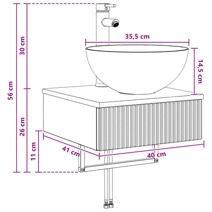 Lavabo da Parete Rovere Artigianale 40 x 41 x 40,5 cm | homemem39