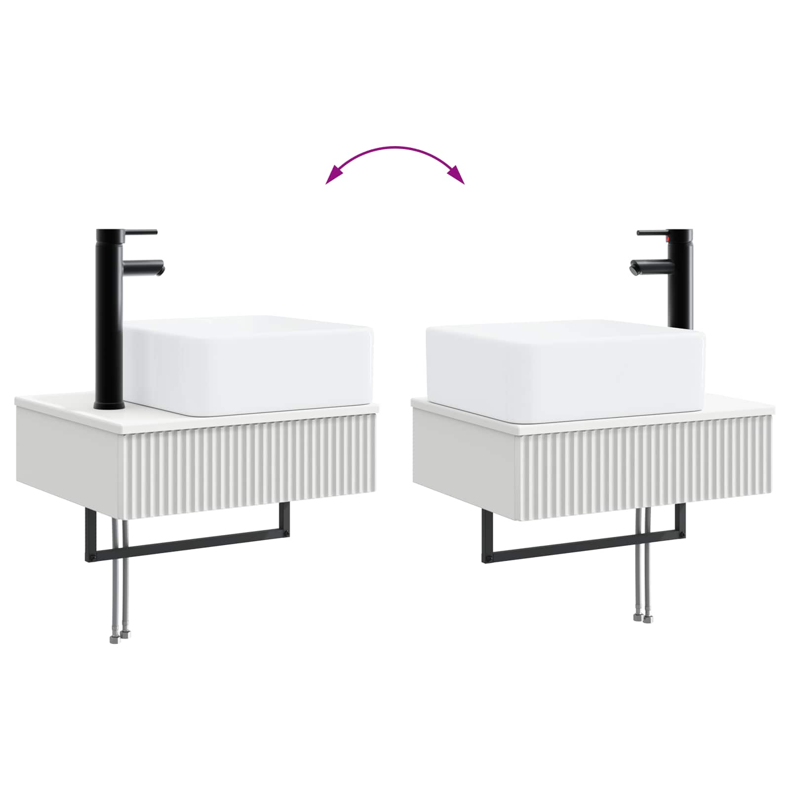 Lavabo da Parete Bianco 50 x 41 x 39 cm Legno ingegnerizzato | homemem39