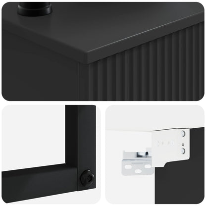 Lavabo da Parete Nero 50 x 41 x 39 cm Legno ingegnerizzato | homemem39