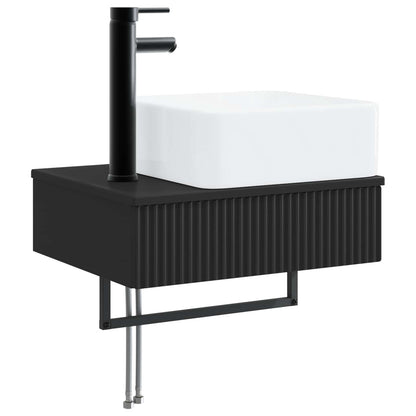 Lavabo da Parete Nero 50 x 41 x 39 cm Legno ingegnerizzato | homemem39