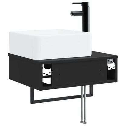 Lavabo da Parete Nero 50 x 41 x 39 cm Legno ingegnerizzato | homemem39